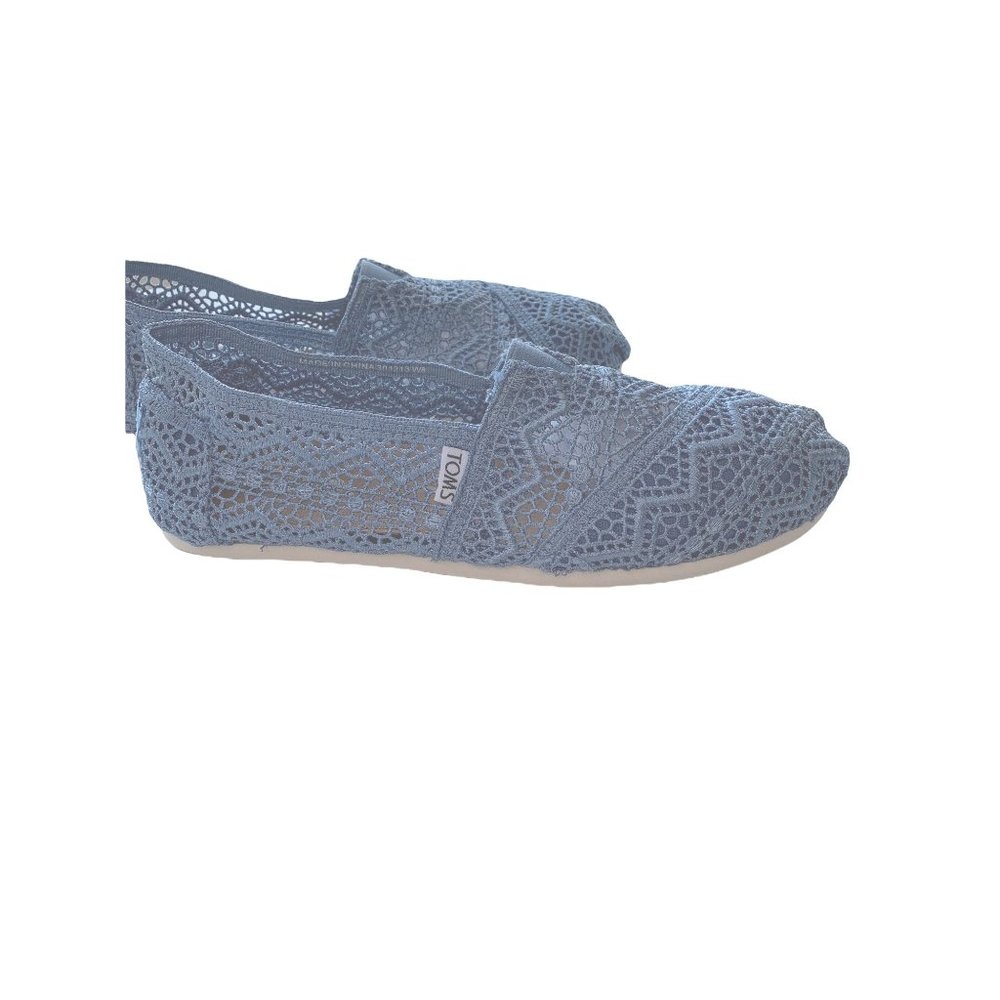Toms Slip On Alpargata Size 8 Classics Denim Crochet NWT - Picture 9 of 10